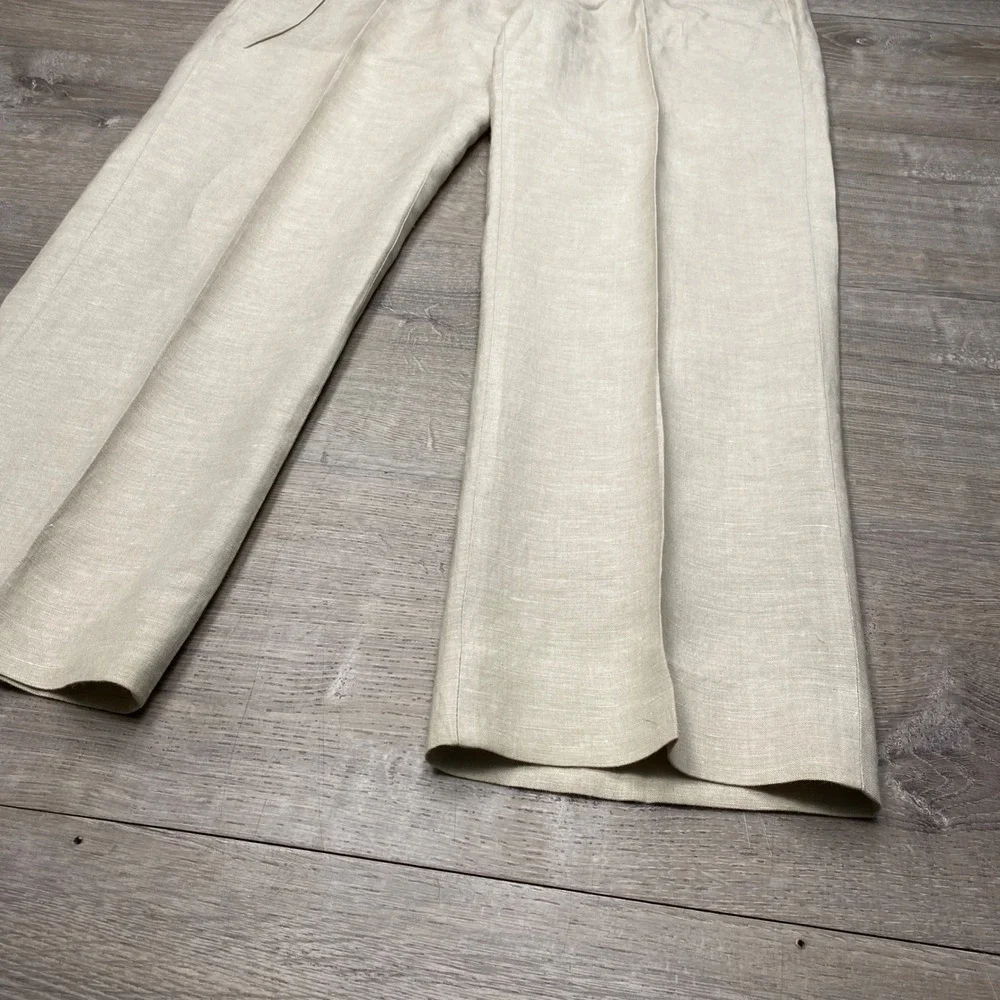 Cubavera Dress Pants Mens 36x30 Beige Linen Blend Pleated Tropical Summer Beach